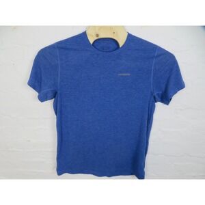 Patagonia Cool Daily Shirt Mens Large Blue Short Sleeve Running Hiking Stretch